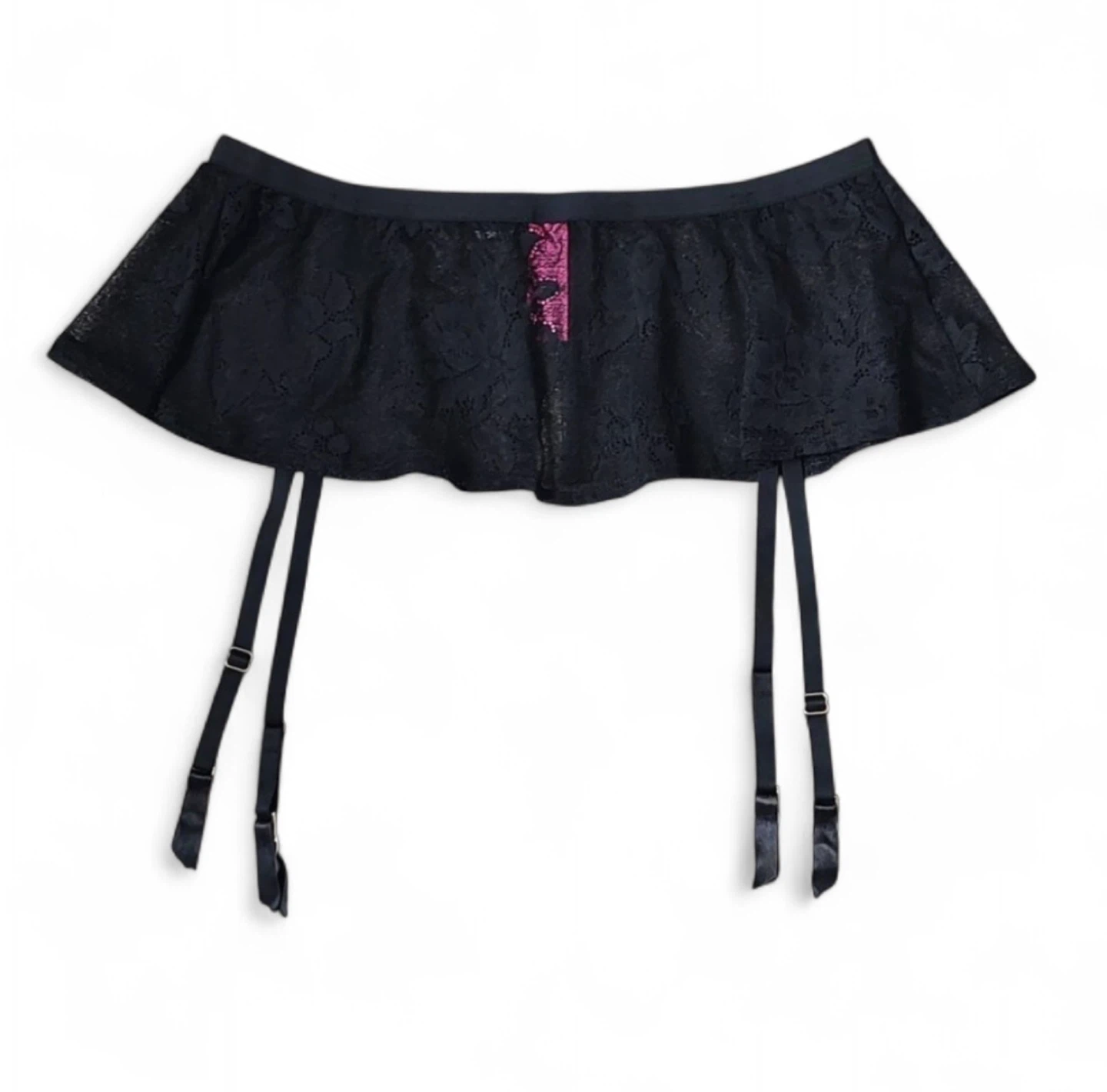 BNWT La SENZA Black Lace Garter Skirt Lingerie - photo 3