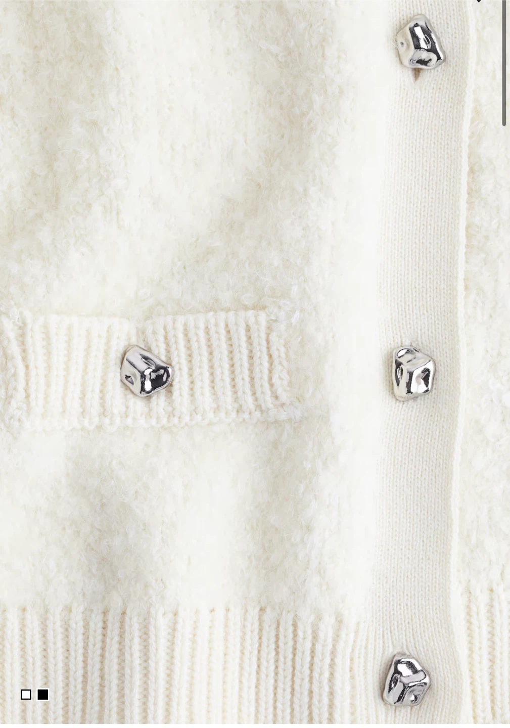 Cream Cardigan with Silver Buttons - photo 2