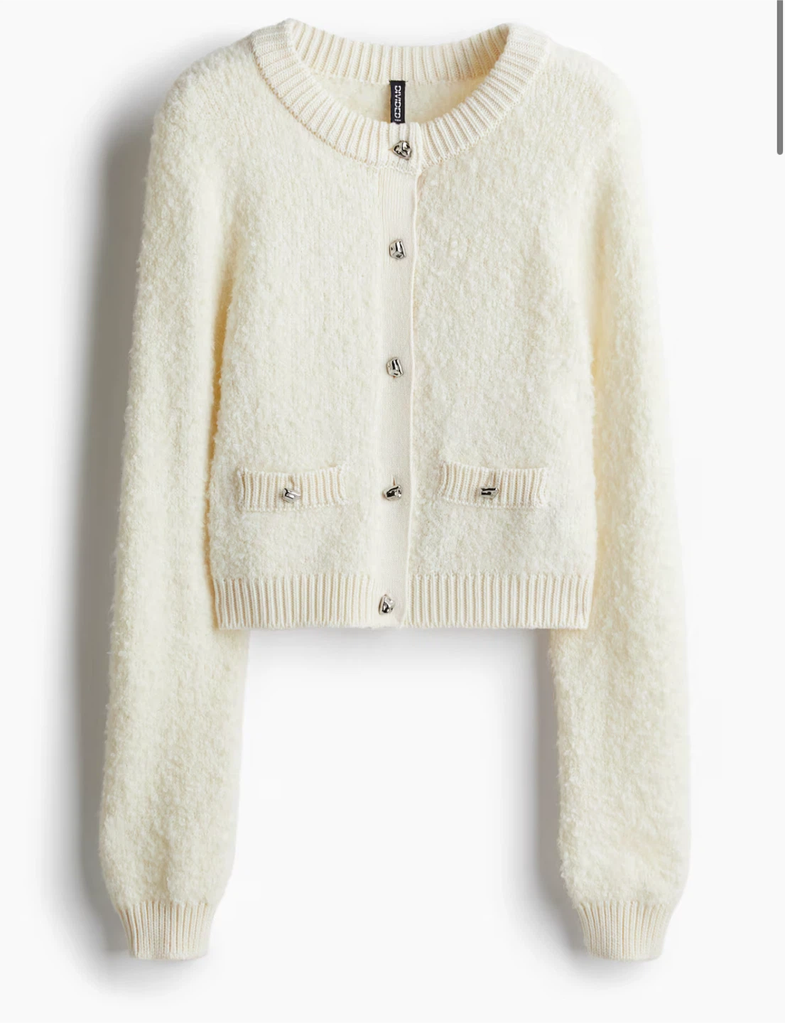 Cream Cardigan with Silver Buttons