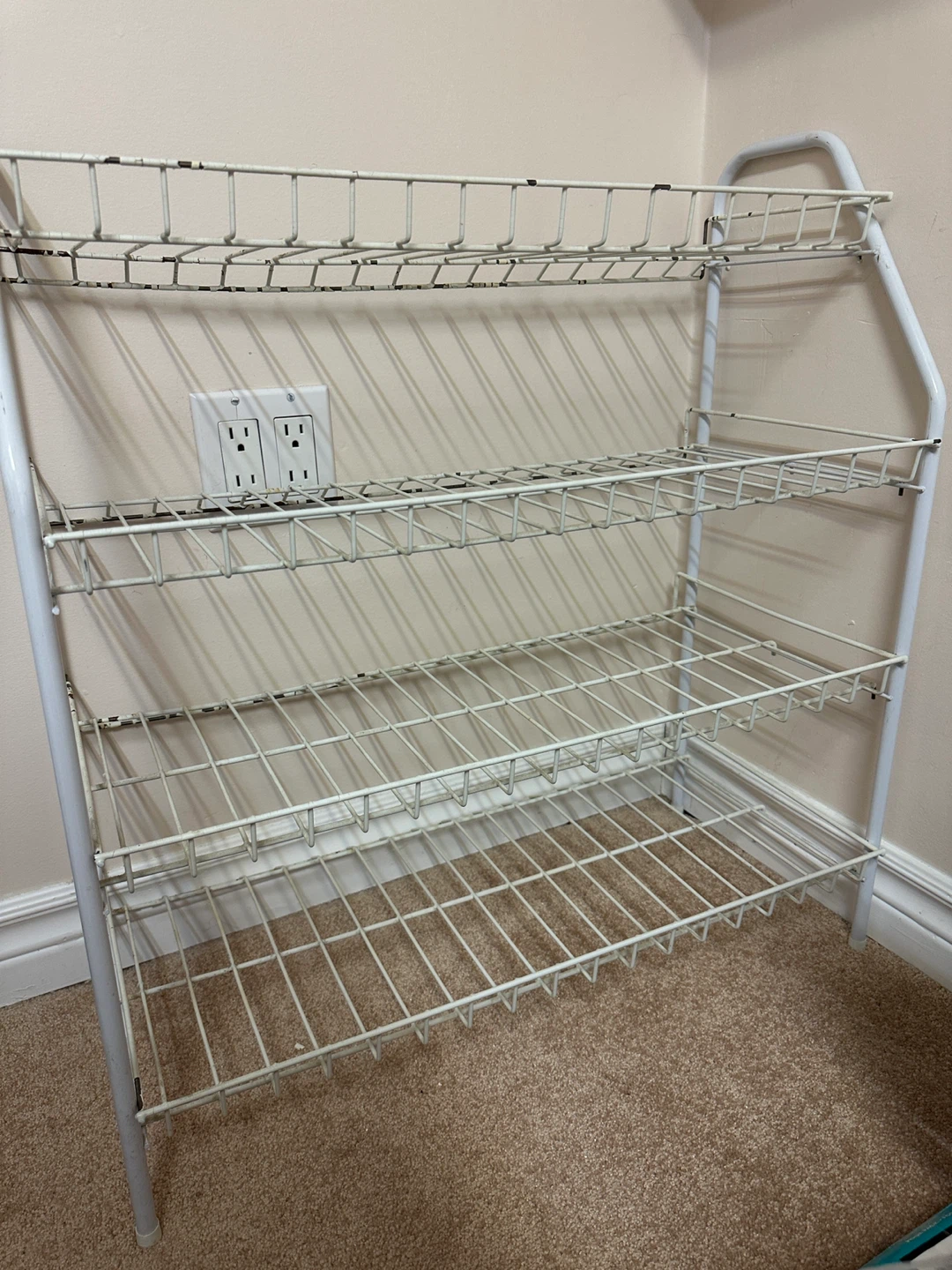 White Metal Wire Shelf Unit - photo 2