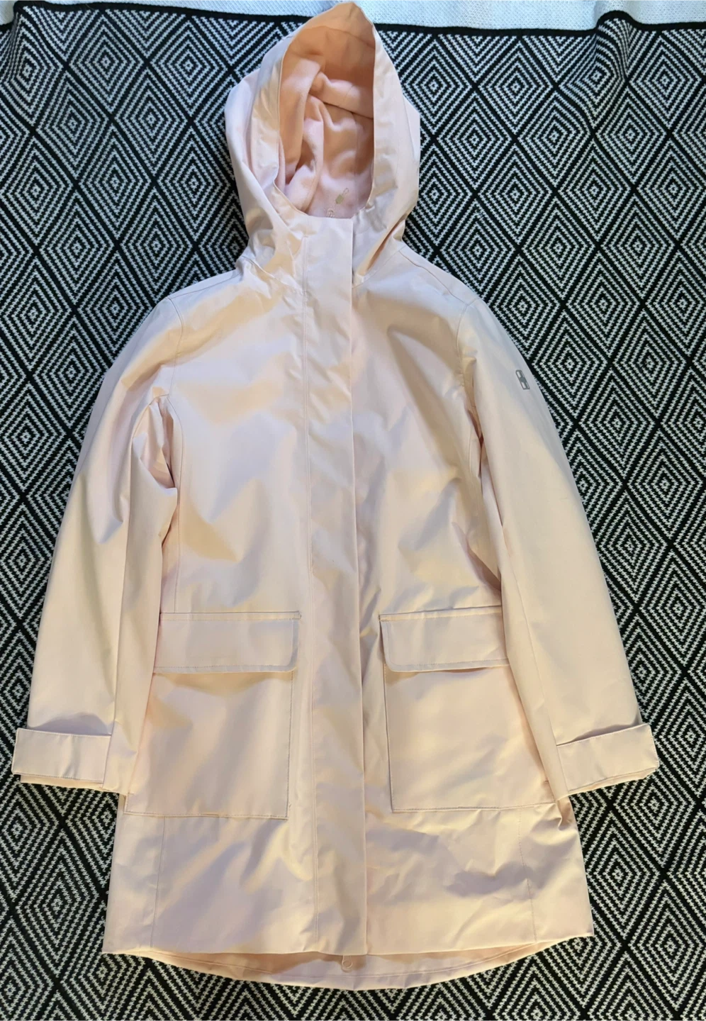 Spring Rain Jacket Women-Light Pink Hooded Jacket
