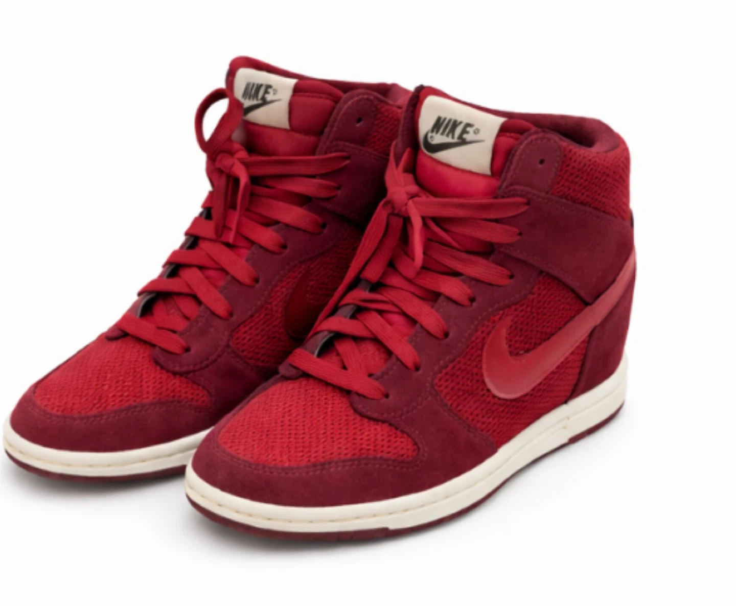 Nike Dunk Sky Hi Wedge Sneakers Red Size 2.5 Women's