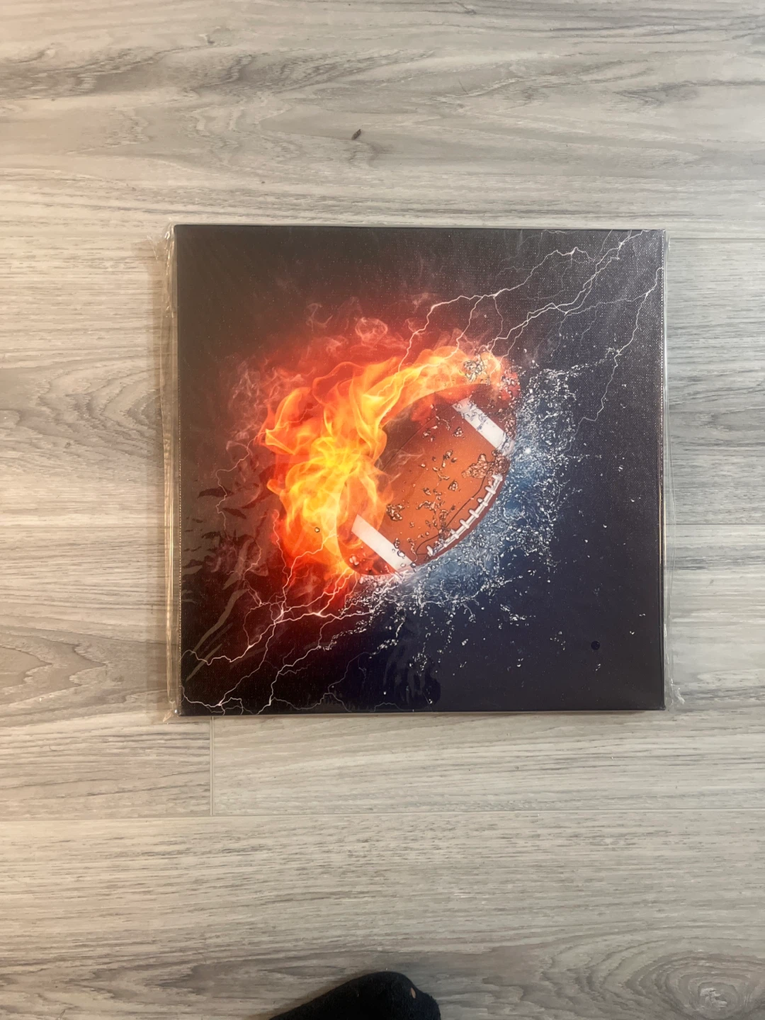 Flaming Football Canvas Art Print