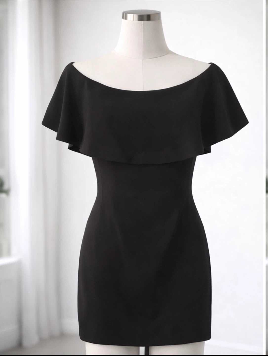 Reiss Black Off-the-Shoulder Dress UK 6