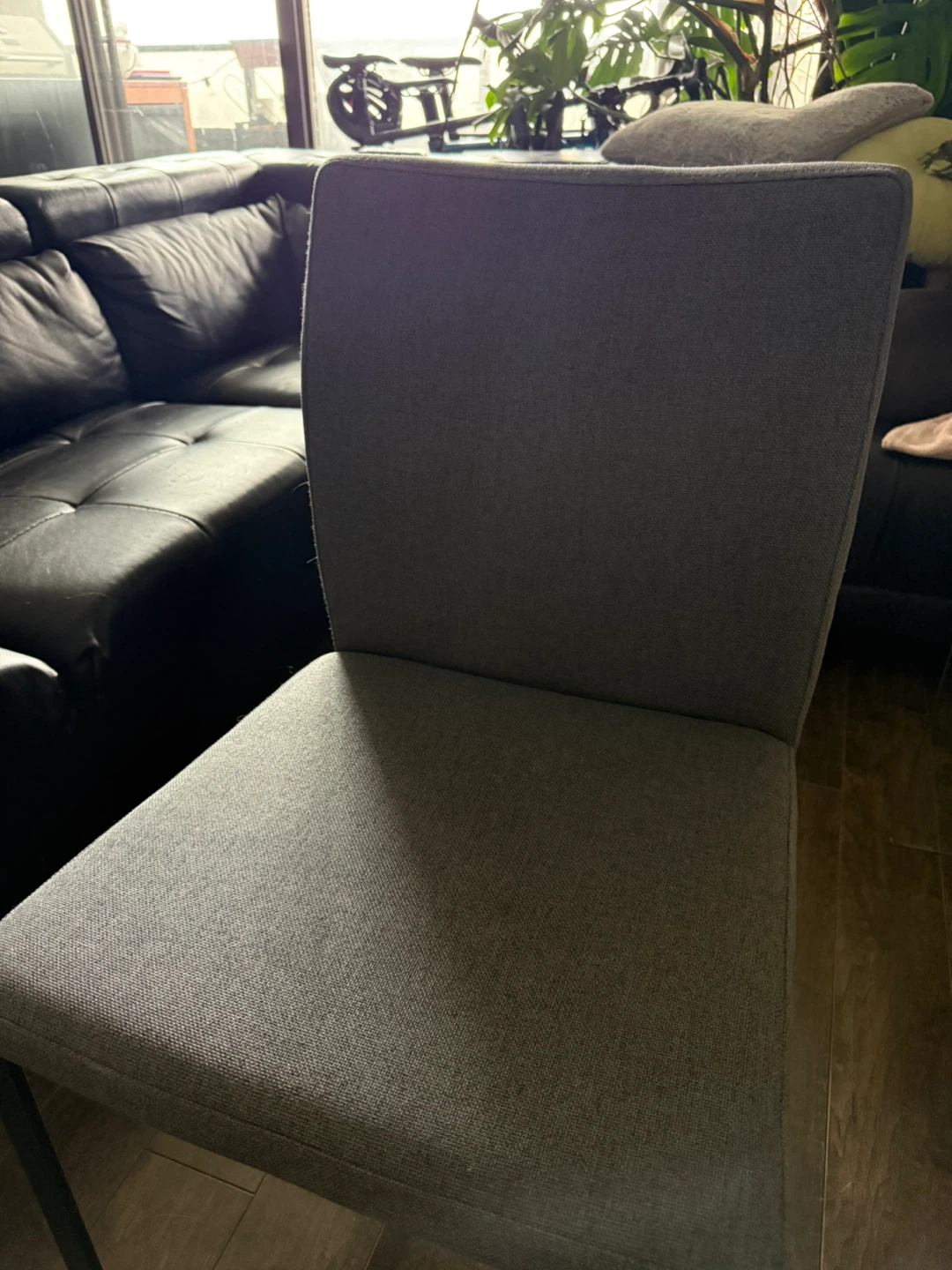 CB2 Grey Fabric Dining Chair x 4 - photo 2