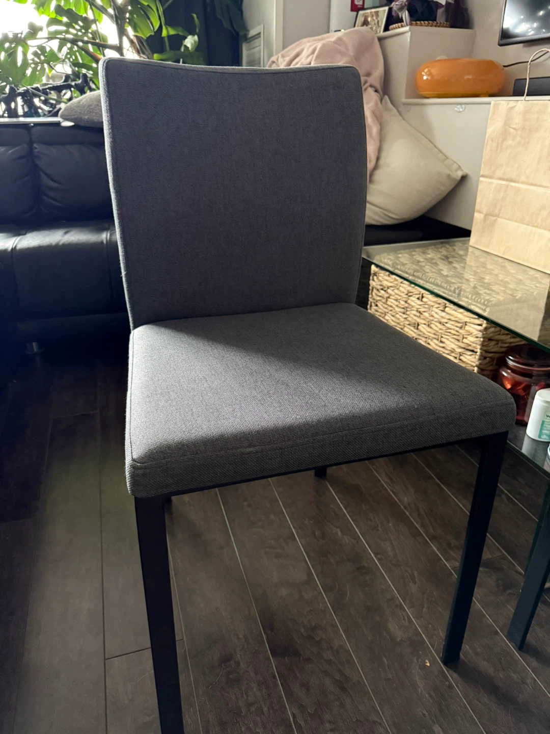 CB2 Grey Fabric Dining Chair x 4 - photo 3