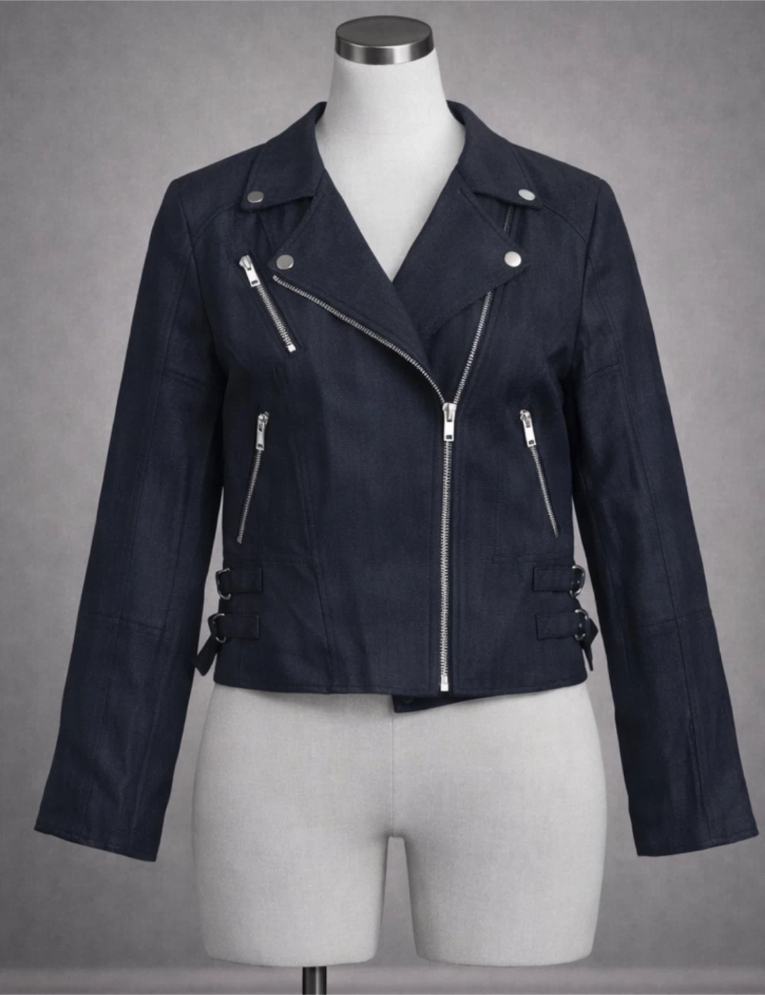 Elie Tahari Women's Denim Biker Jacket