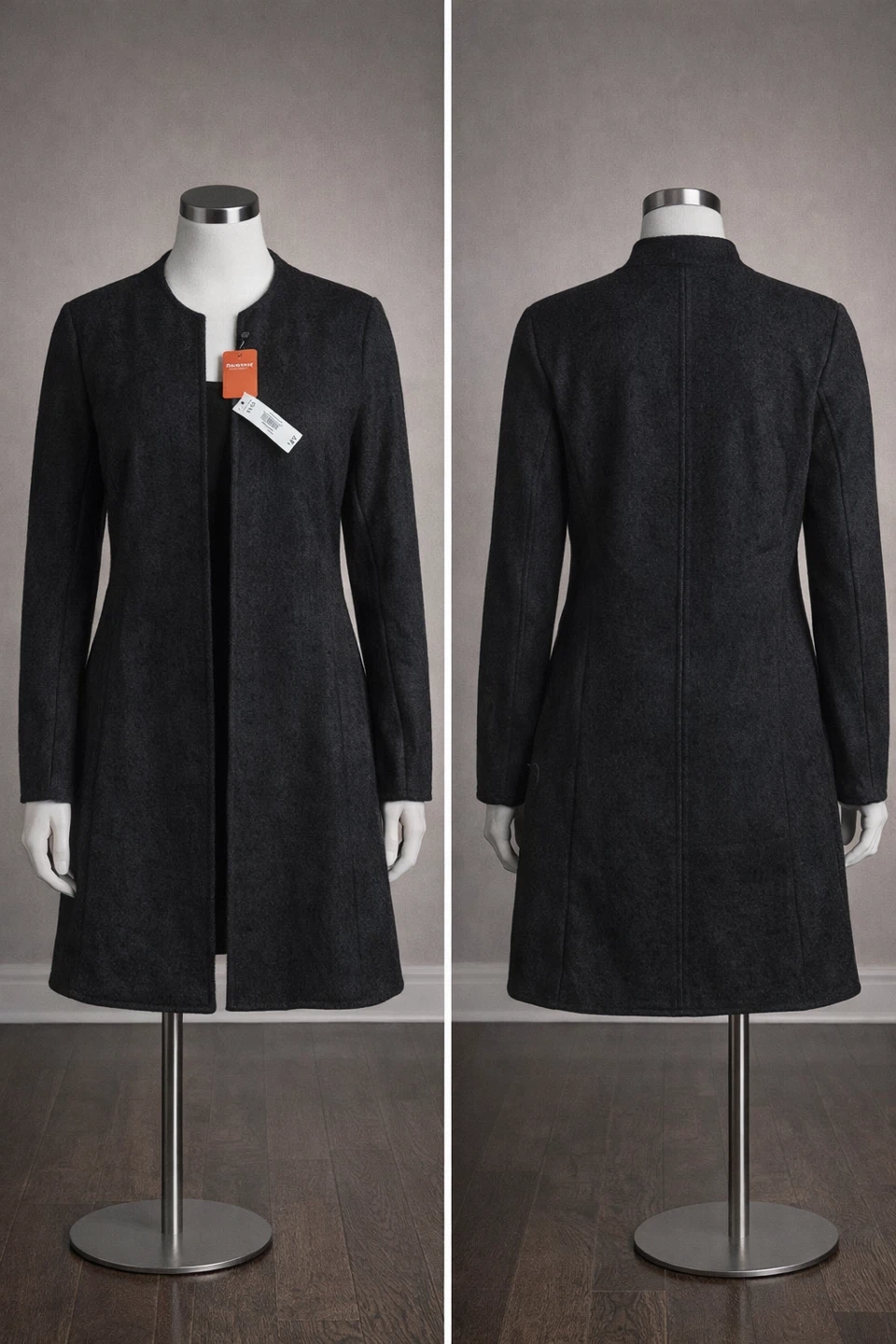 Joe Fresh Women's Charcoal Grey Collarless Coat - XS - photo 3