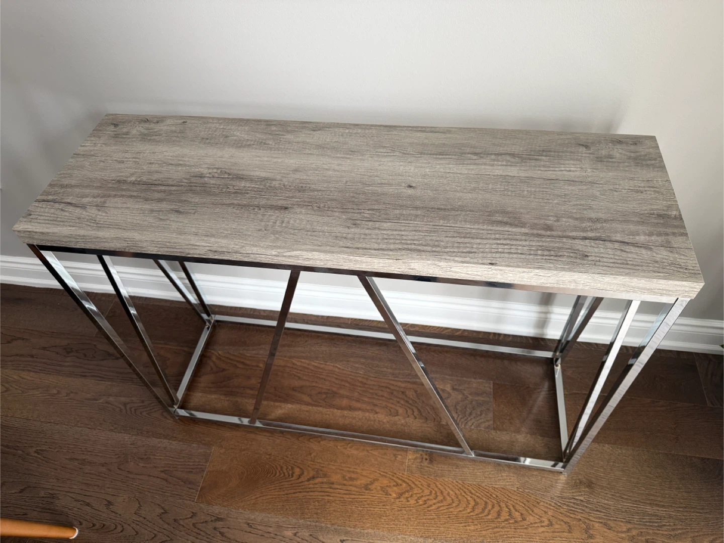 Modern Console Table with Silver Metal Frame