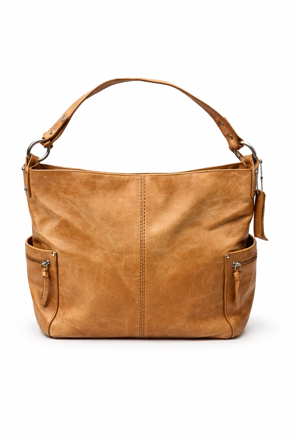 Nino Bossi Leather Hobo Bag - Tan
