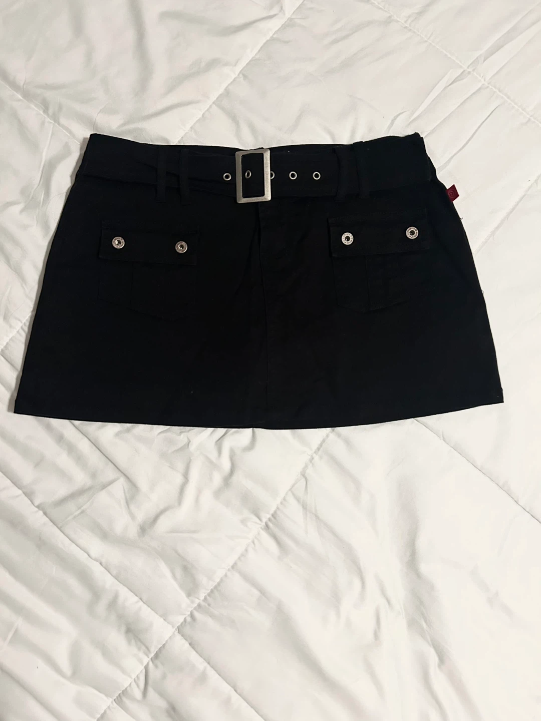 Vintage Y2K Hot Kiss Black Denim Mini Skort