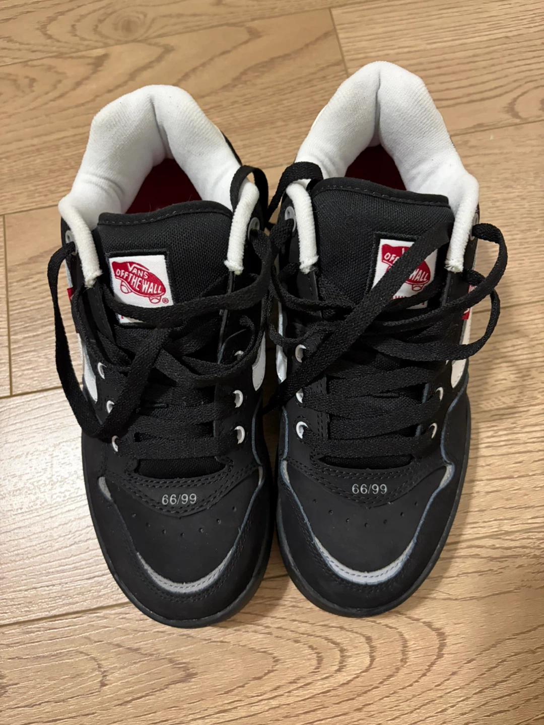 Vans Skateboard Shoes - Black, White, Red -  US 6