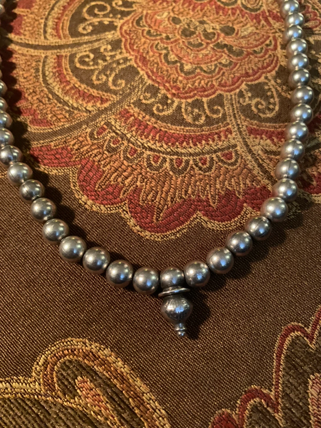 Pewter/Silver Bead Necklace