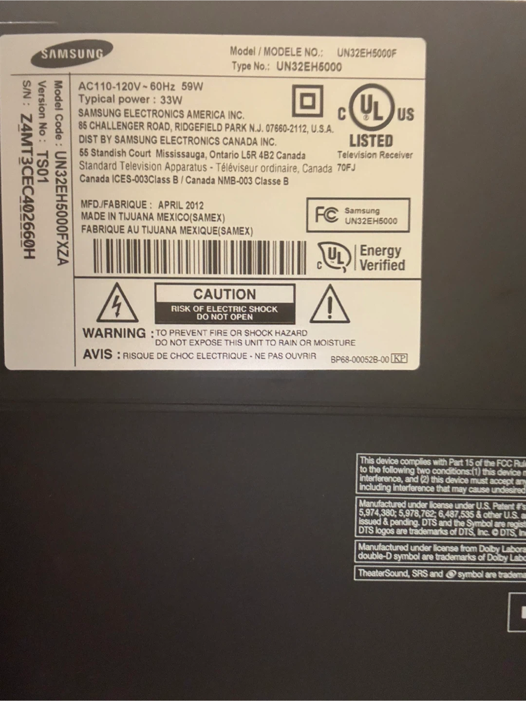 Samsung 32" UN32EH5000F LED TV 📺 - photo 2