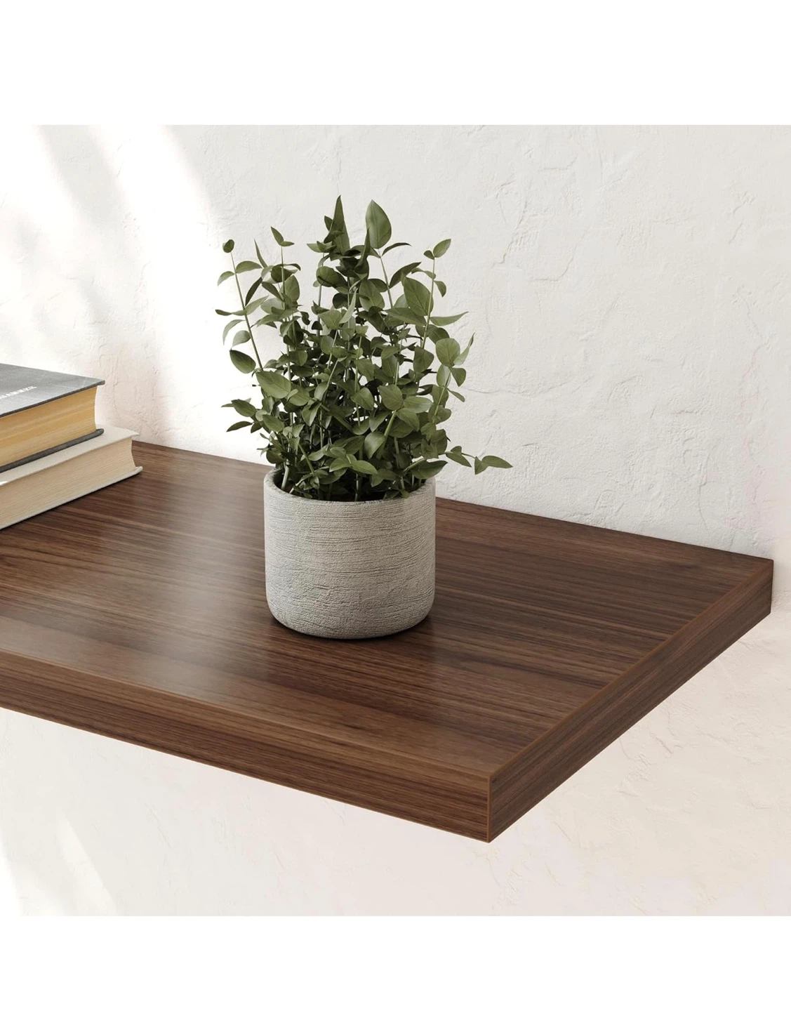 Wall Shelf Set of 2 Floating Shelves Walnut 30"W x 10"D x 1"H - photo 4