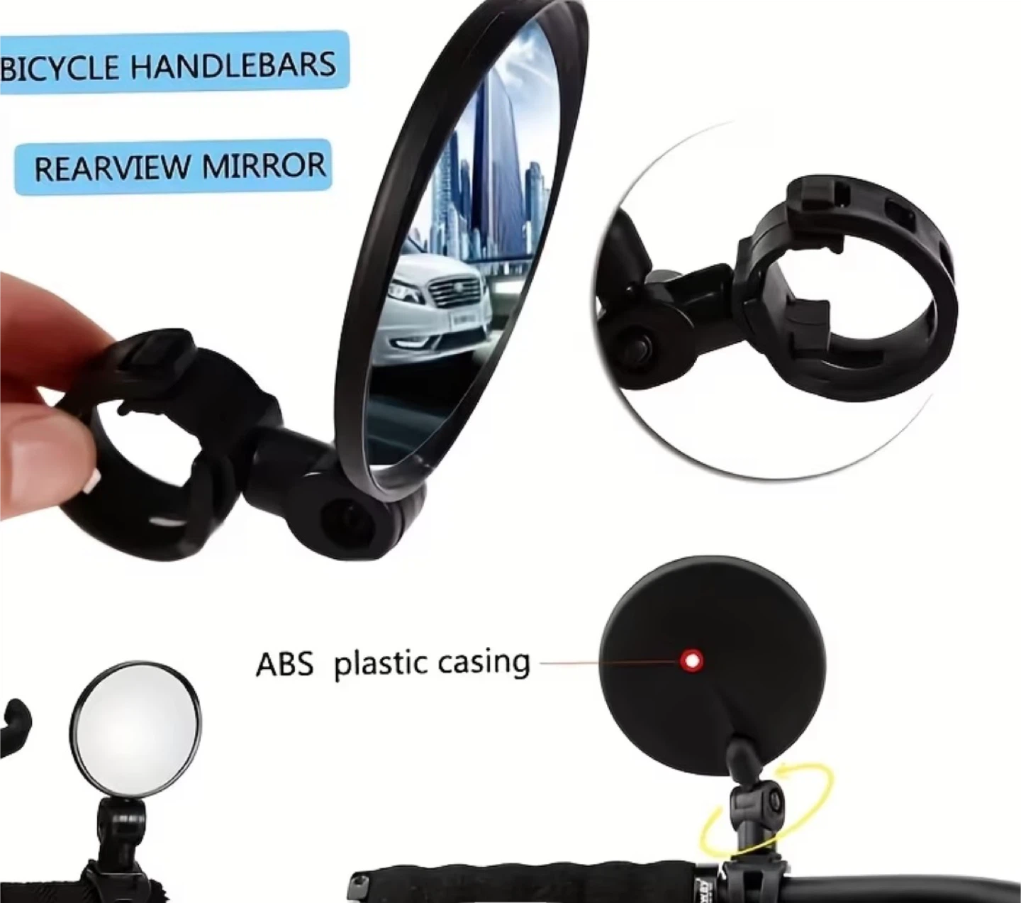 Bicycle Rearview Mirror Set for Handlebars - photo 3