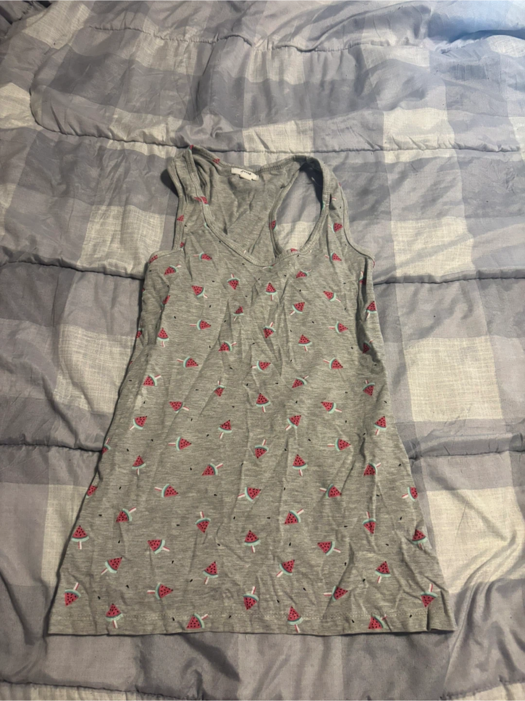 Ardene Women's Grey Watermelon Print Tank Top - Size S