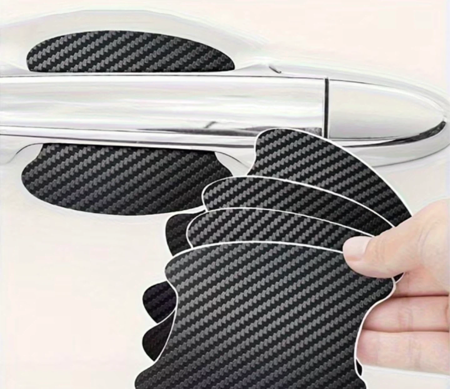 Carbon Fiber Car Door Handle Protector Stickers (Set of 4)