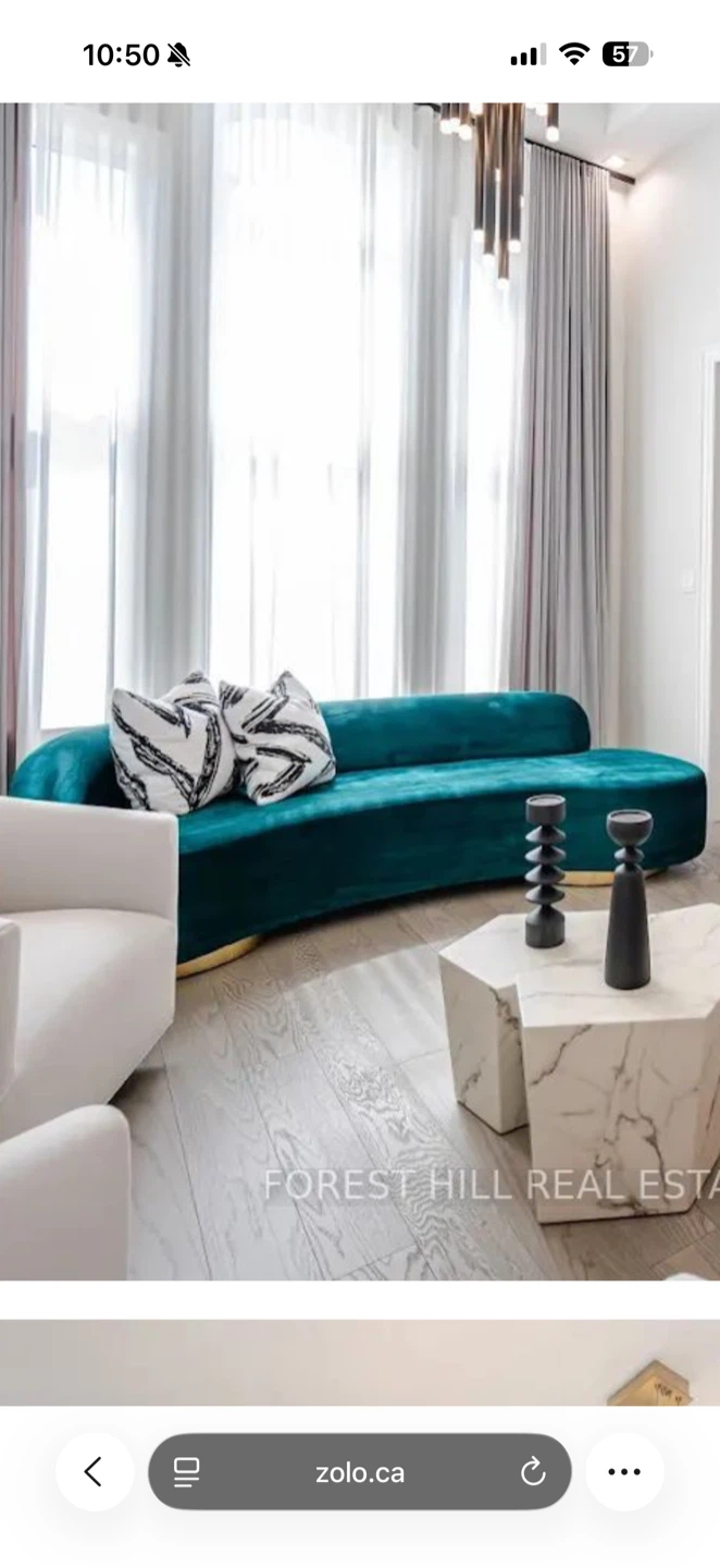 Custom  $1500 Teal Velvet sofa