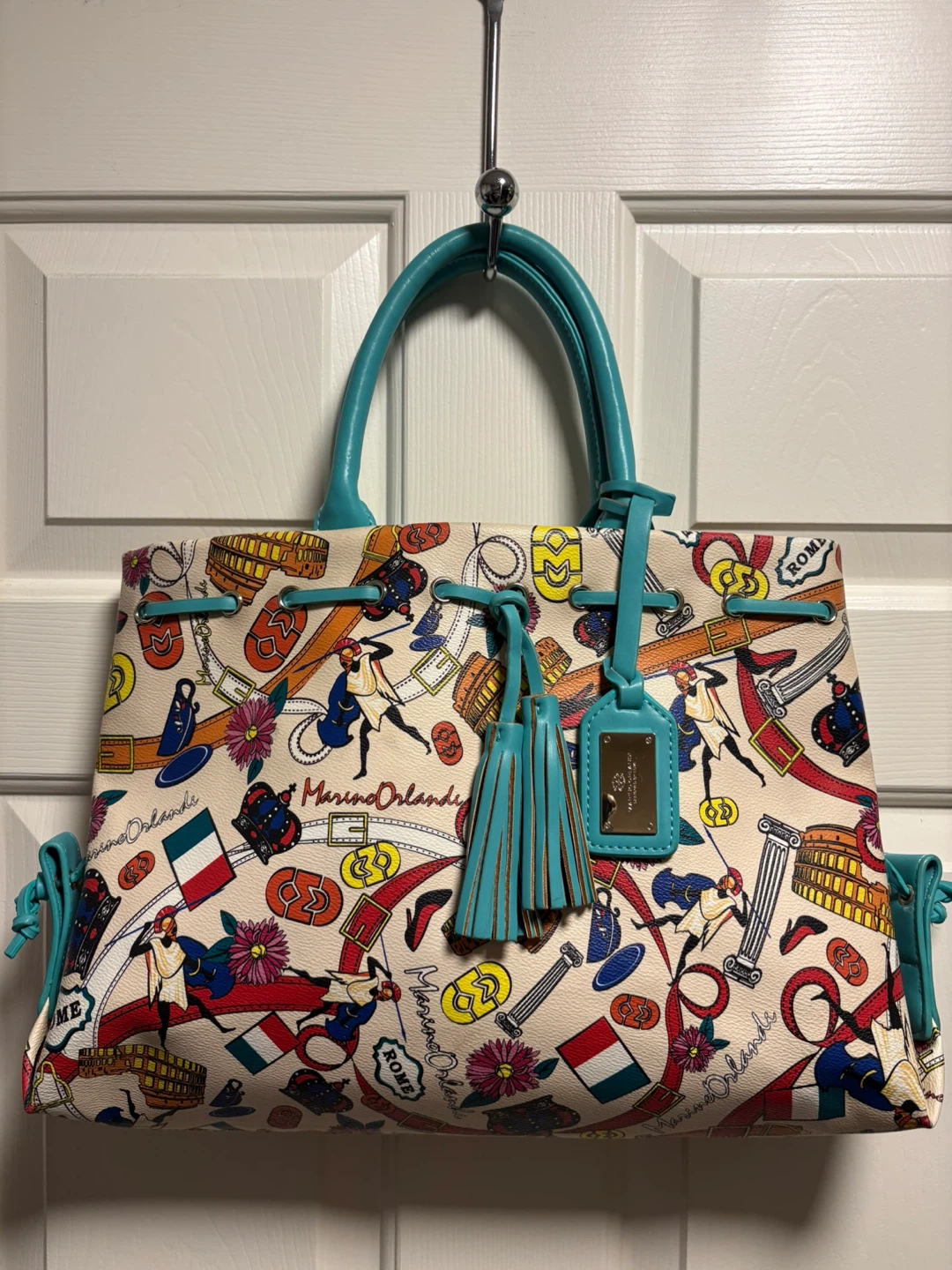 Marino Orlandi Handbag with Rome Print