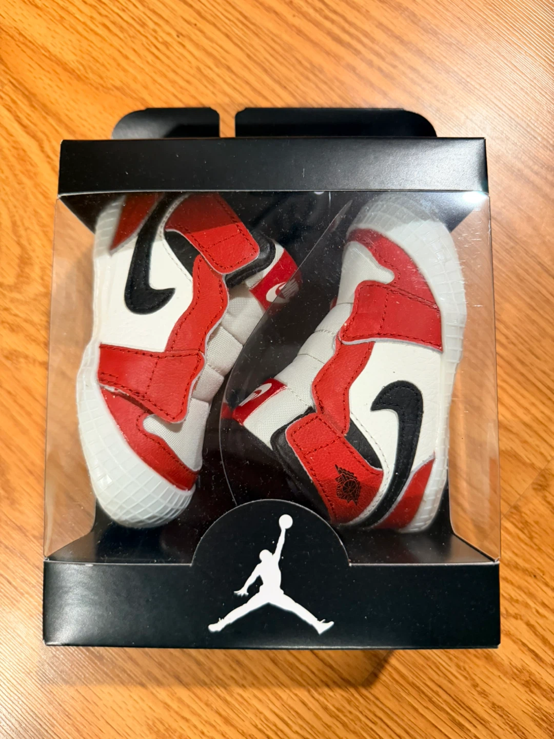 Jordan 1 Crib Bootie - Varsity Red/Black-Sail - Size 4c