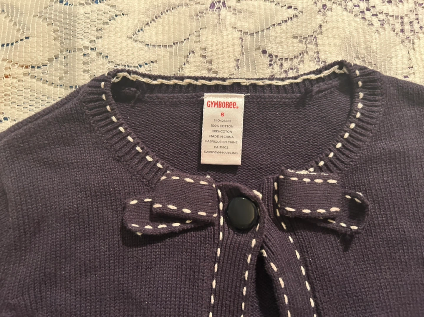 Gymboree Girls Navy Blue Cardigan Sweater Size 8 - photo 2