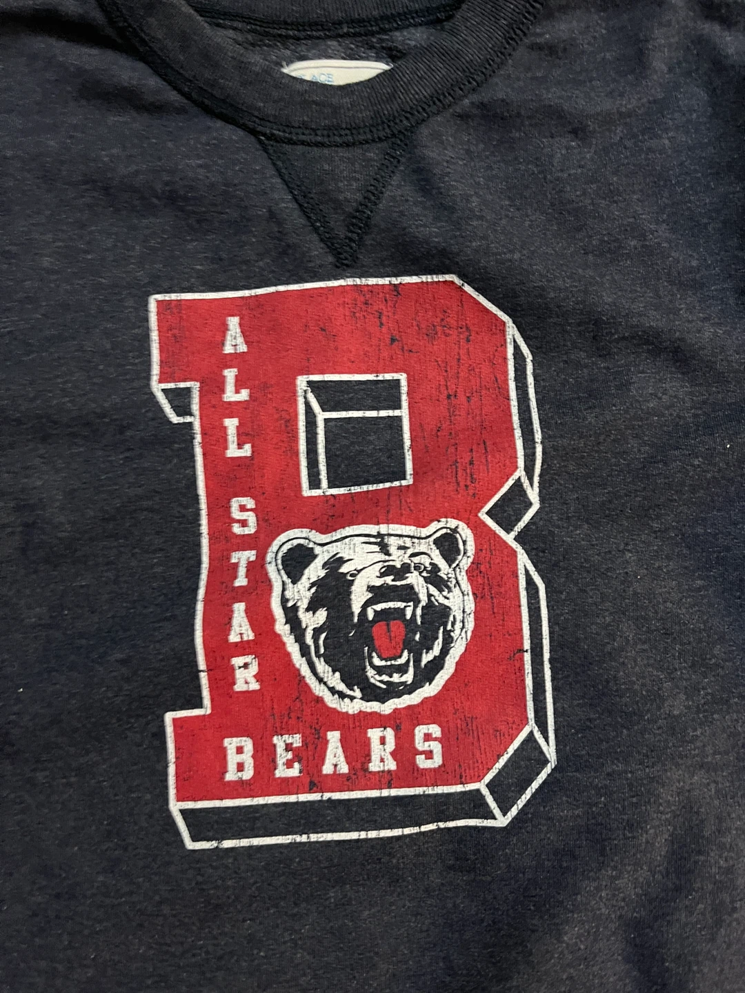 Children’s Place boys’ 10/12 sweatshirt, varsity graphic, navy - photo 2