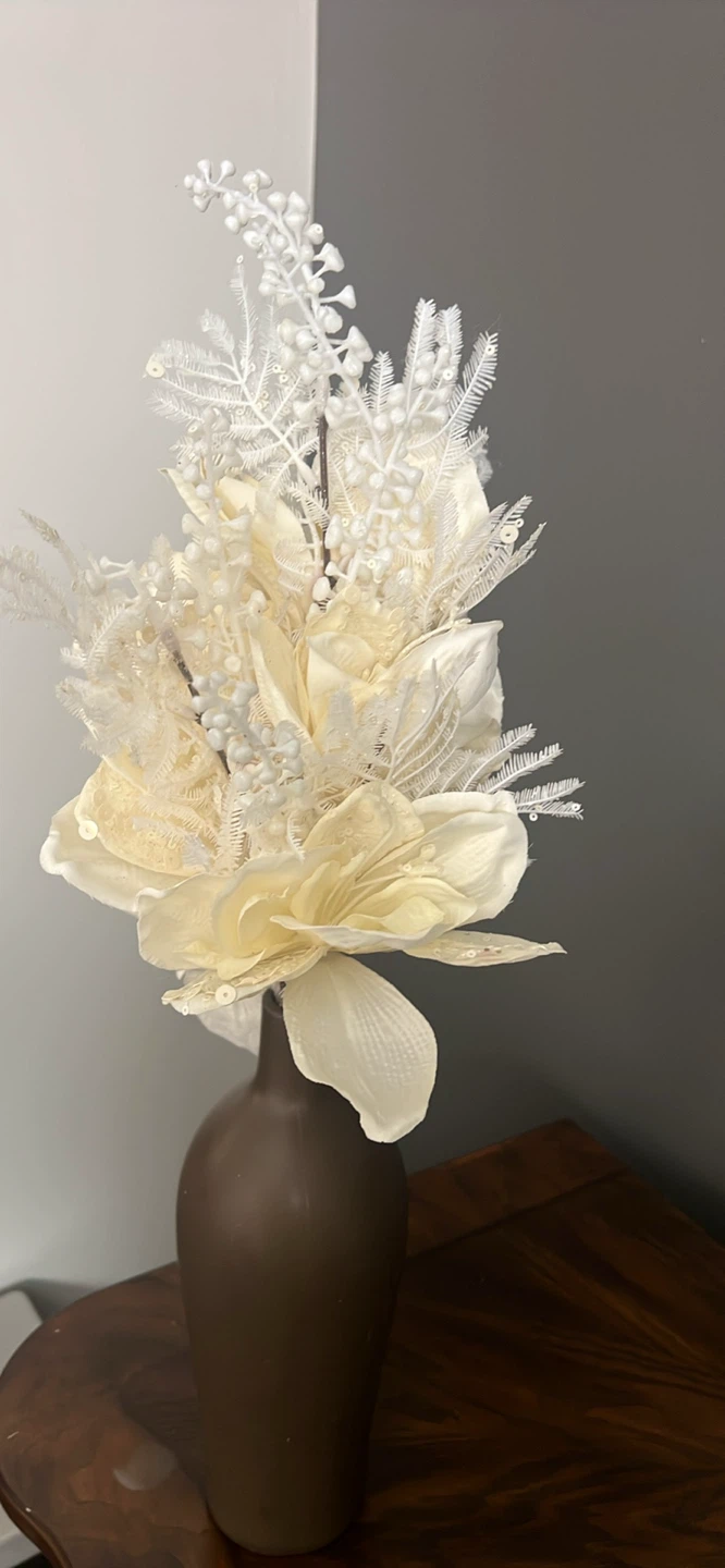 Artificial Floral Arrangement in Brown Vase