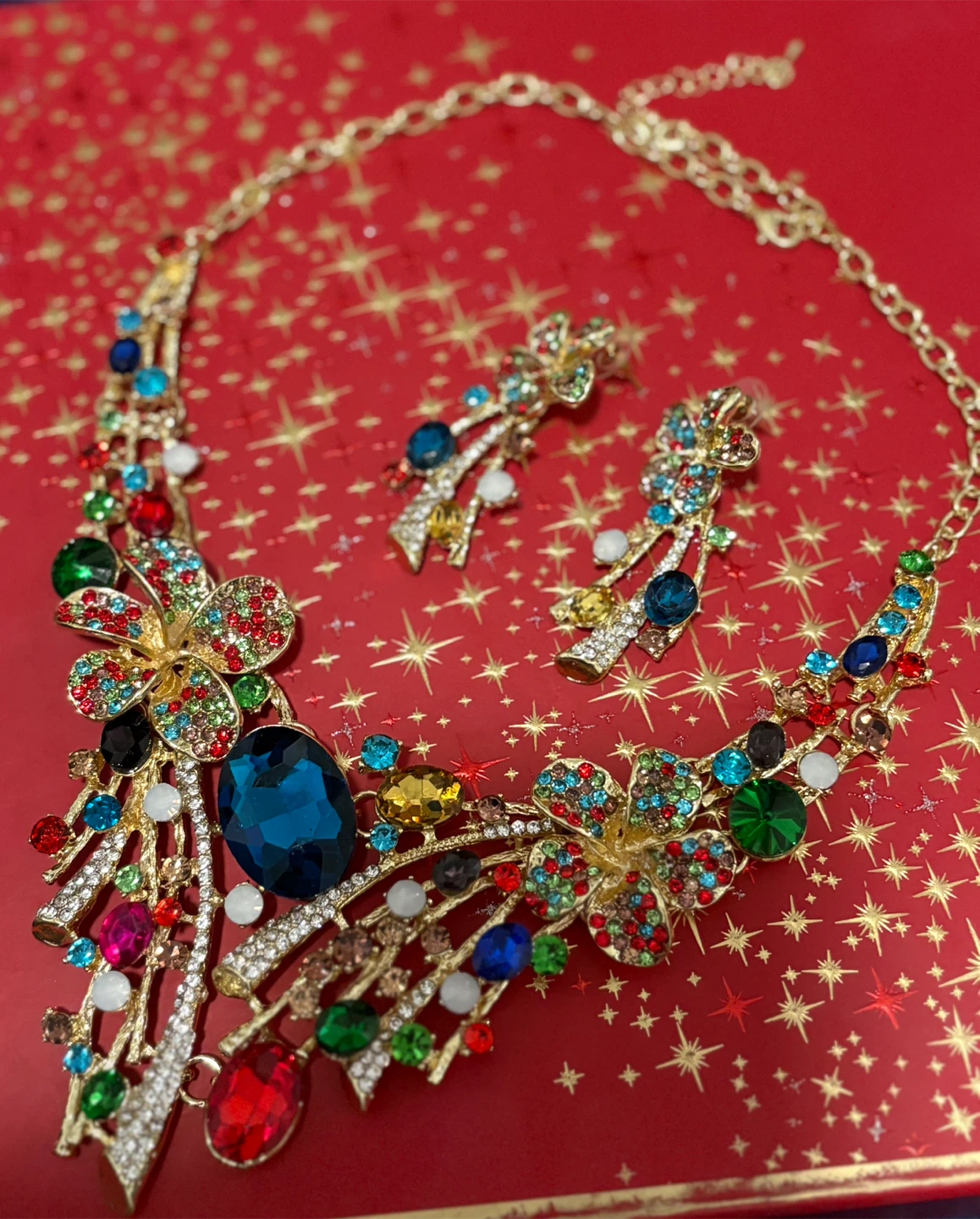 Gold-tone Statement Necklace and Earring Set - photo 3