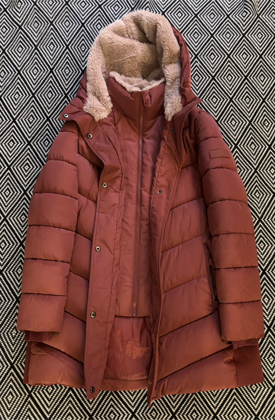 Women Winter Jacket Puffer Parka with Faux Fur Hood