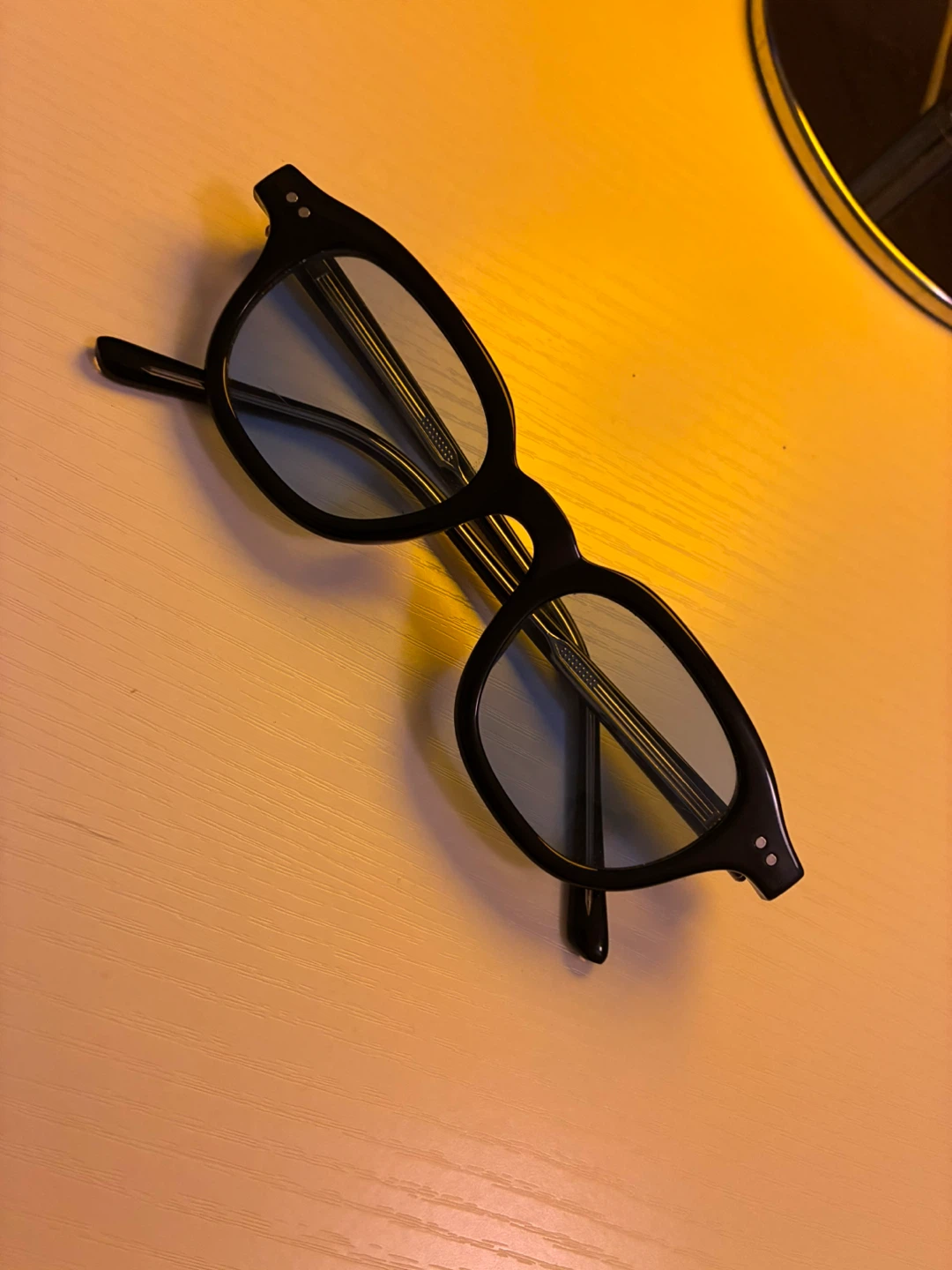 Black Sunglasses With Light Blue Lens