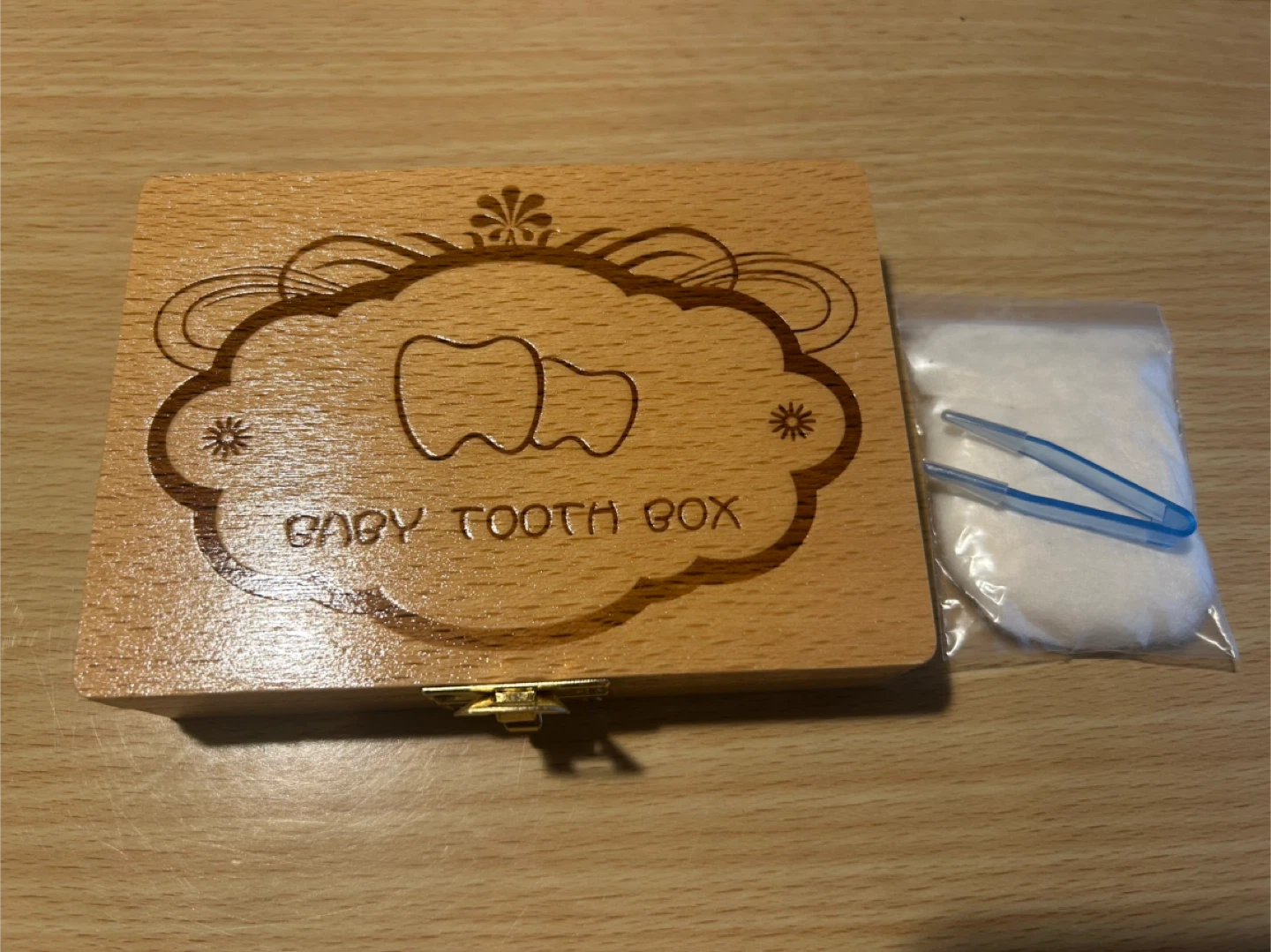 Wooden Baby Tooth Box Keepsake Organizer - photo 2