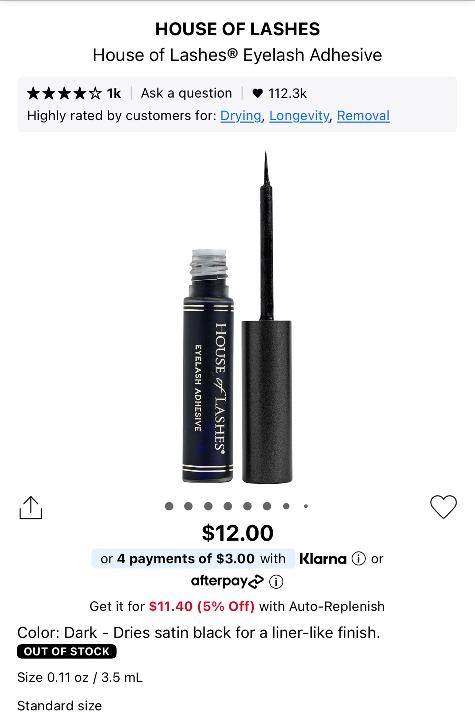 House of Lashes Eyelash Adhesive - Dark Satin Black