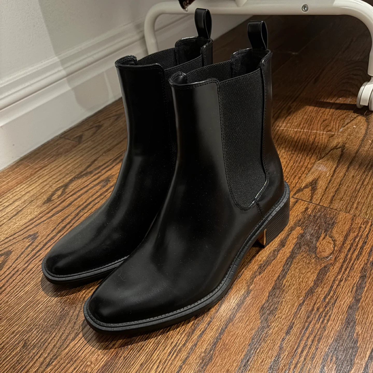 Zara Black Chelsea Boots Size 38