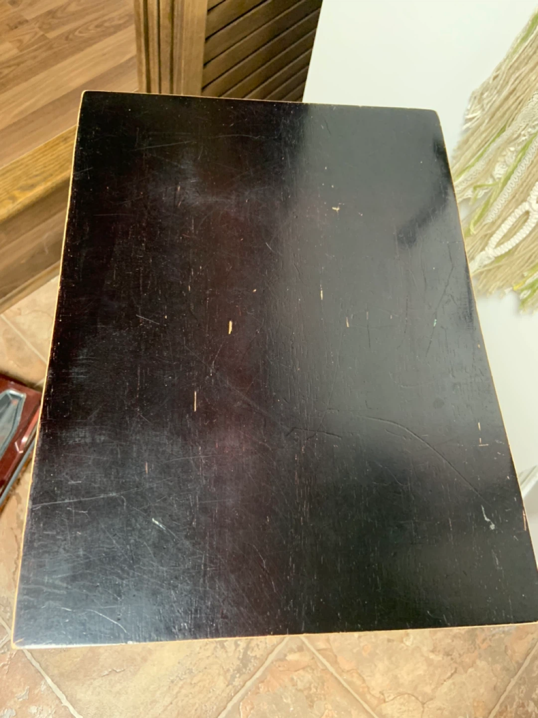 🥕Black Wooden Stool - photo 5