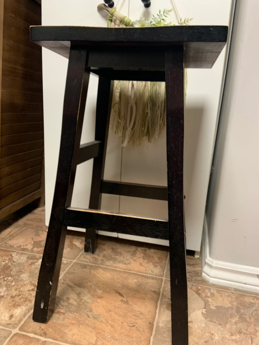 🥕Black Wooden Stool - photo 3