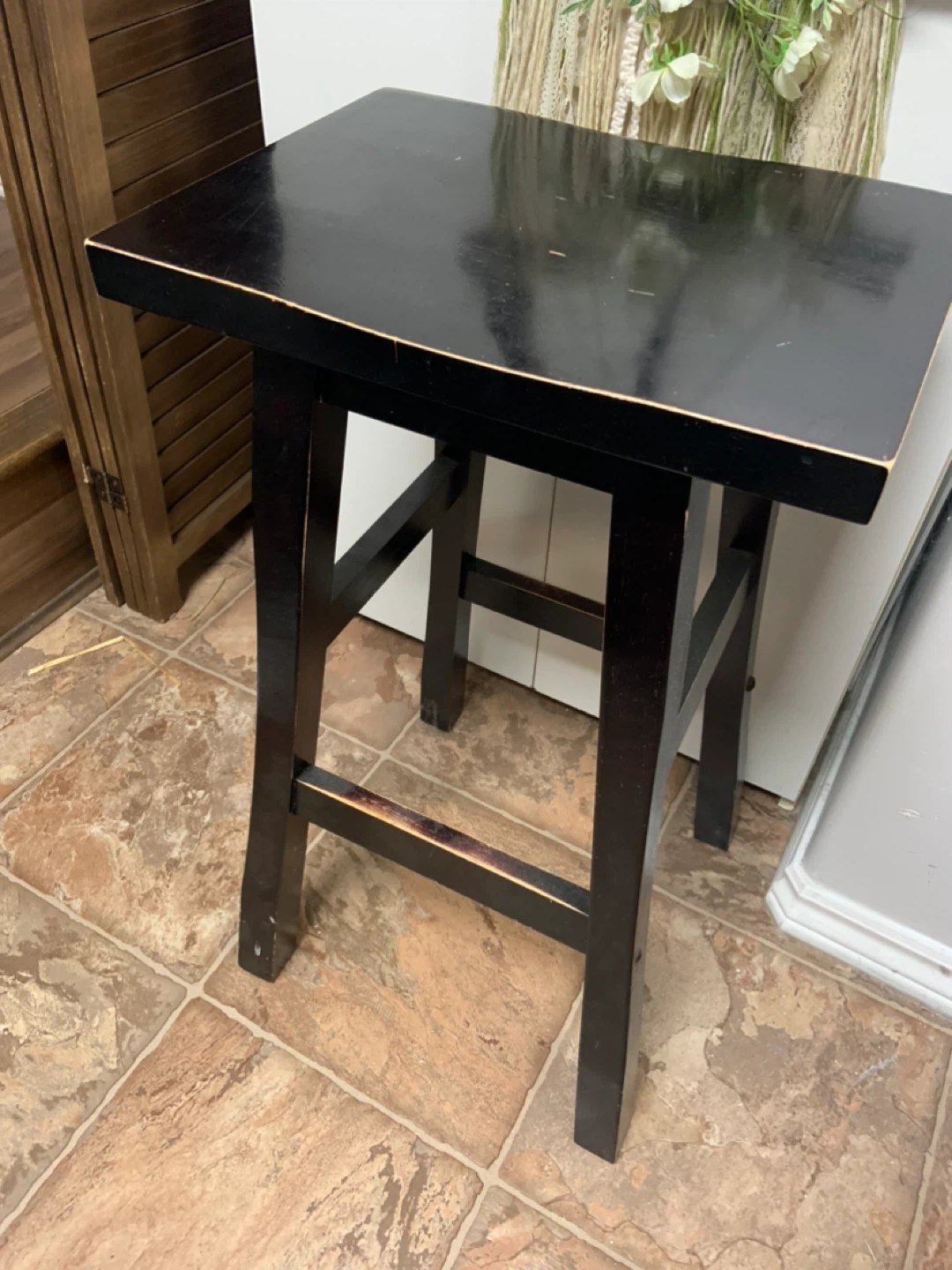 🥕Black Wooden Stool - photo 2
