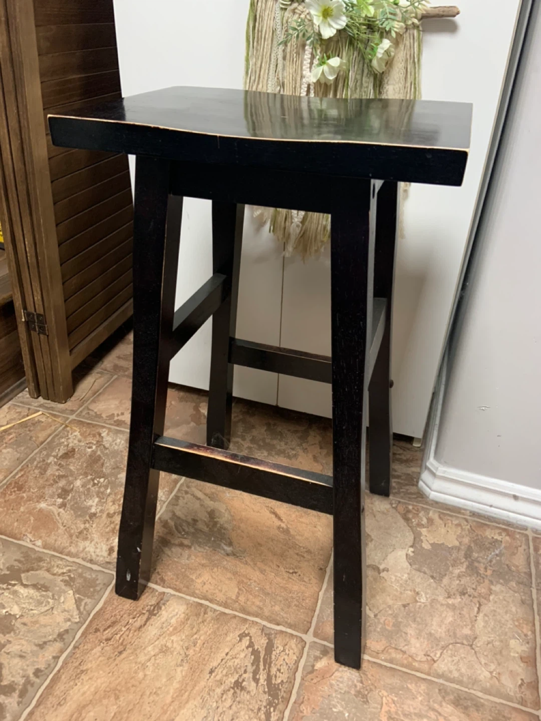 🥕Black Wooden Stool - photo 4