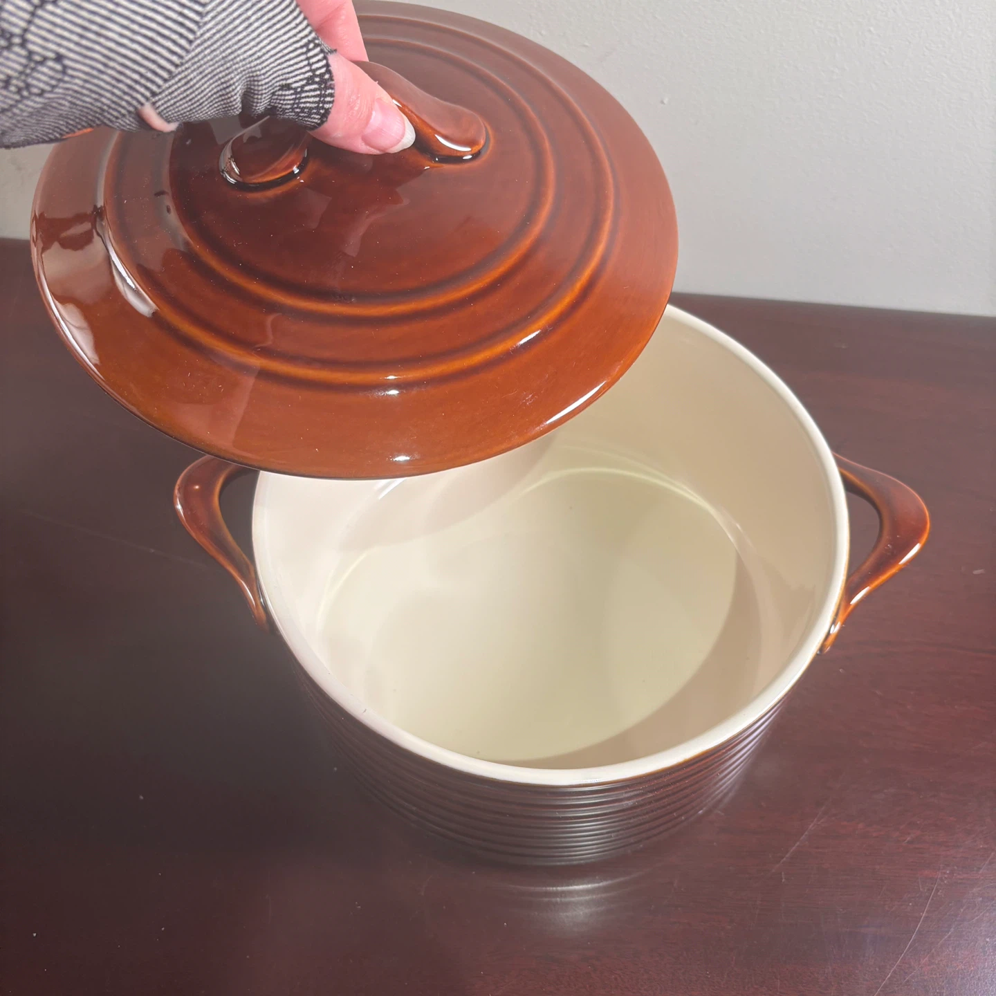 🥕Maxwell & Williams Brown Ceramic Casserole Dish with Lid - photo 3