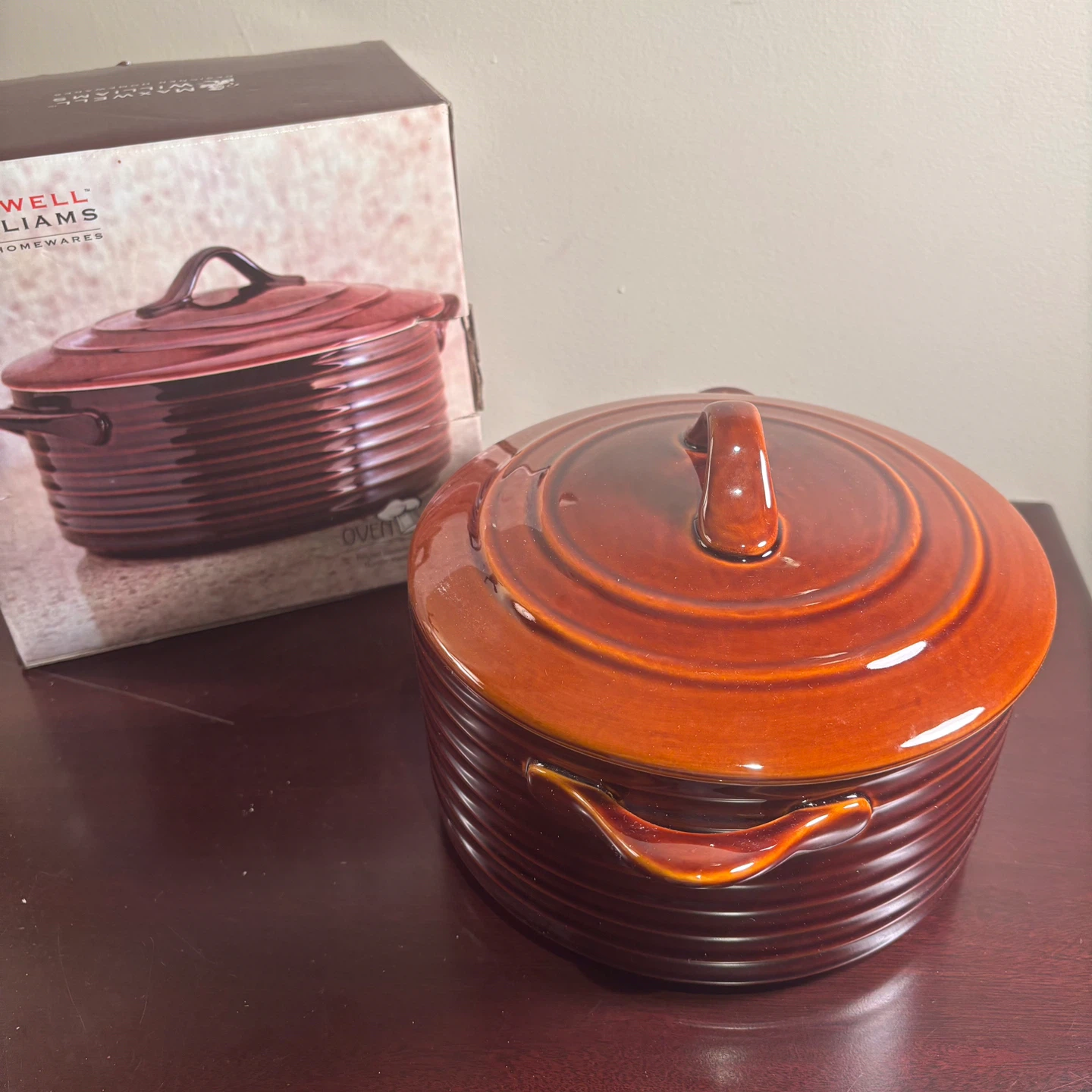🥕Maxwell & Williams Brown Ceramic Casserole Dish with Lid