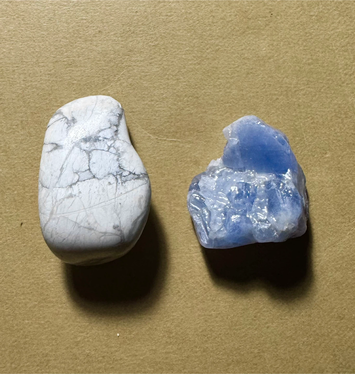 Blue Calcite and White Howlite Crystal Chunks