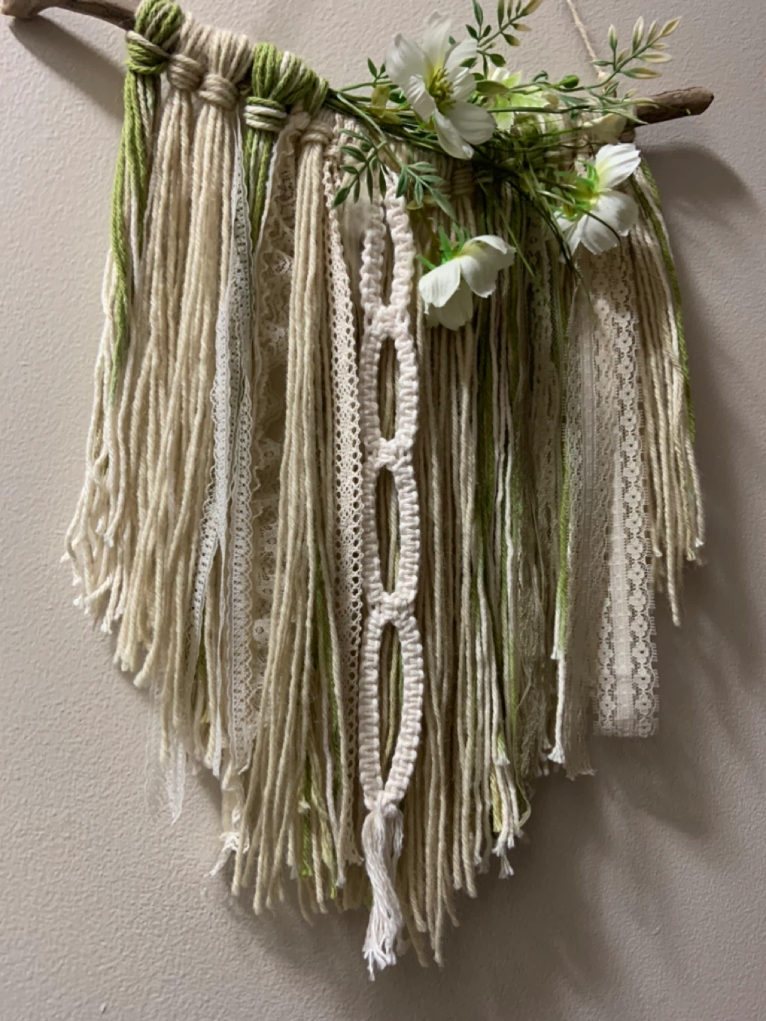 🥕Boho Macrame Wall Hanging with Flowers - photo 5