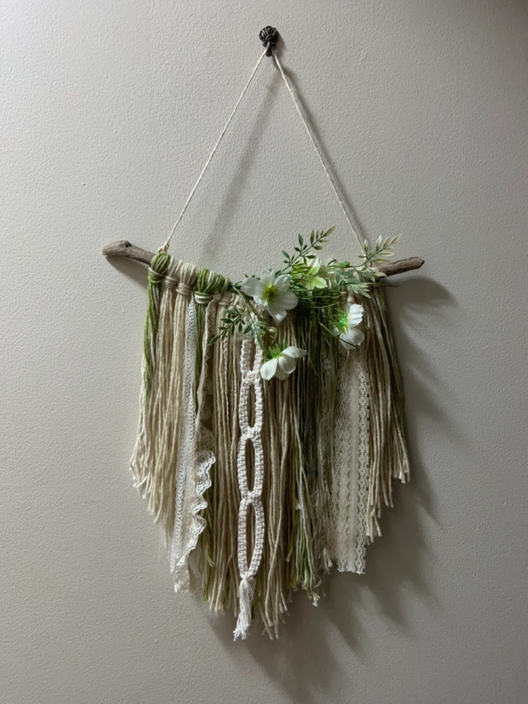 🥕Boho Macrame Wall Hanging with Flowers - photo 3