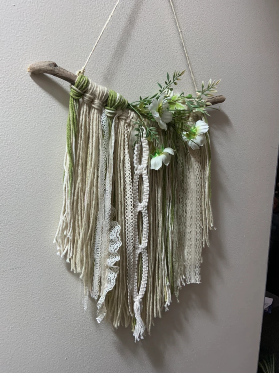 🥕Boho Macrame Wall Hanging with Flowers - photo 4