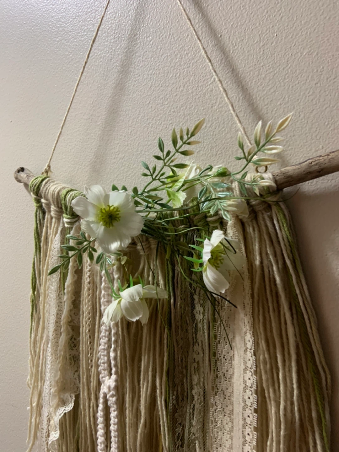 🥕Boho Macrame Wall Hanging with Flowers - photo 2