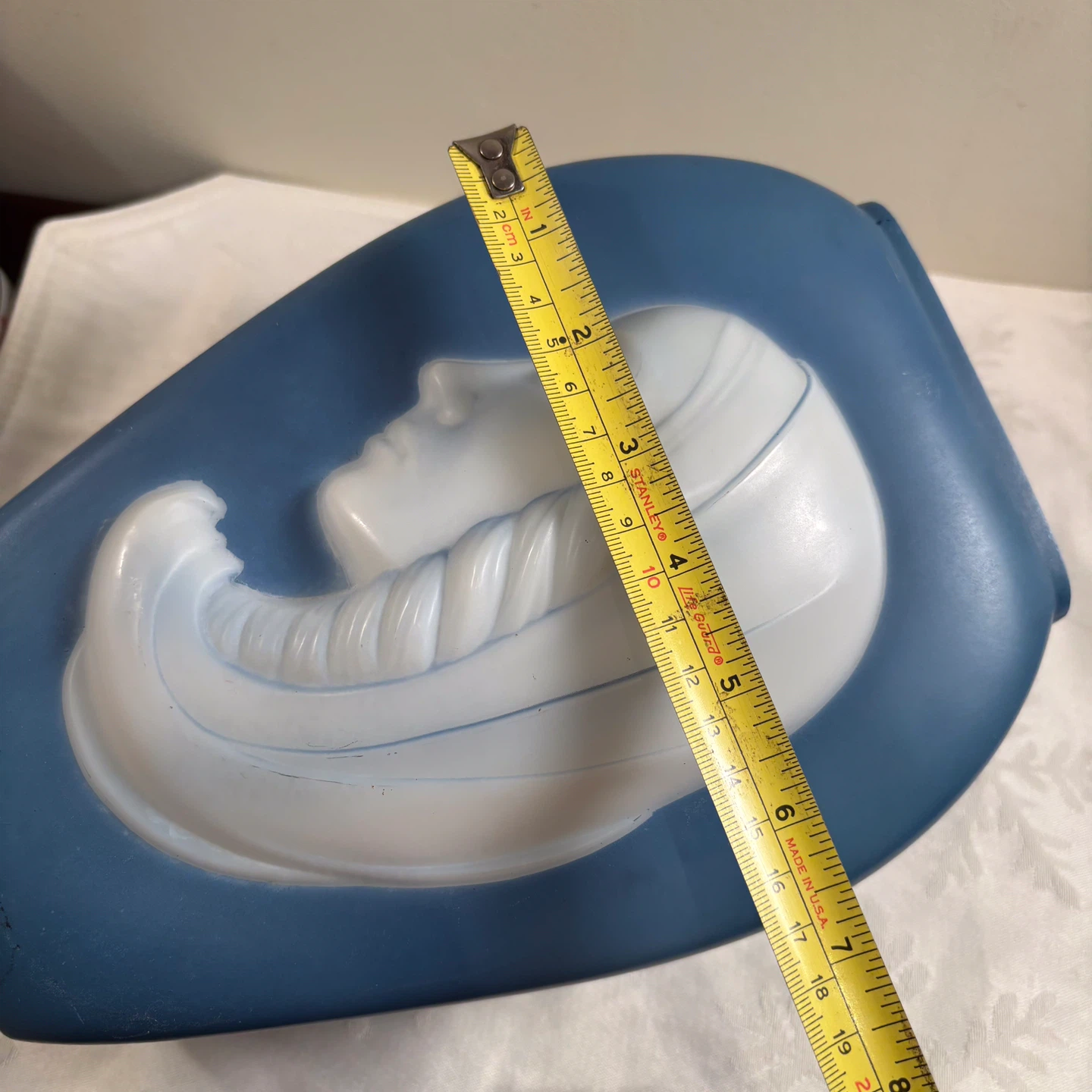 Art Deco Blue Decorative Vase with Madonna Profile - photo 5