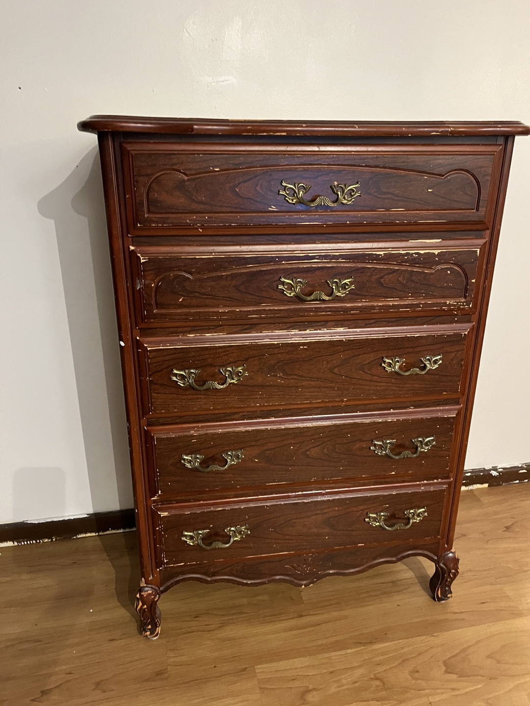 Vintage 5-Drawer Chest Dresser solid wood