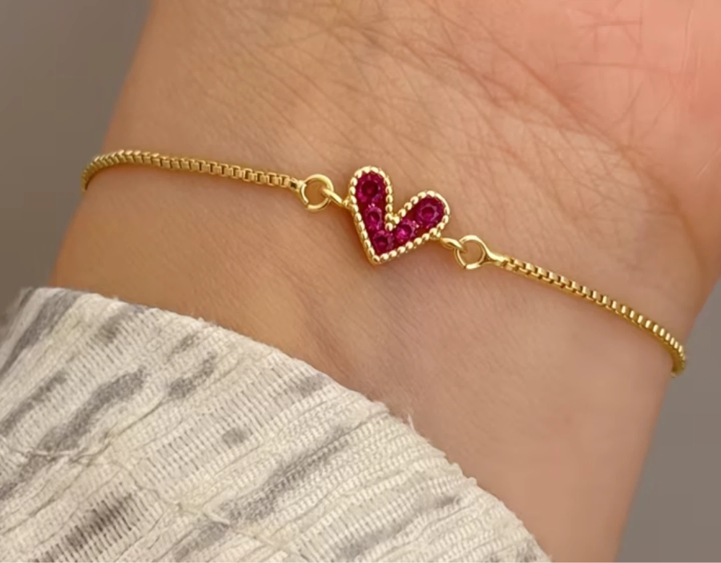 18k Gold plated Heart Bracelet $22