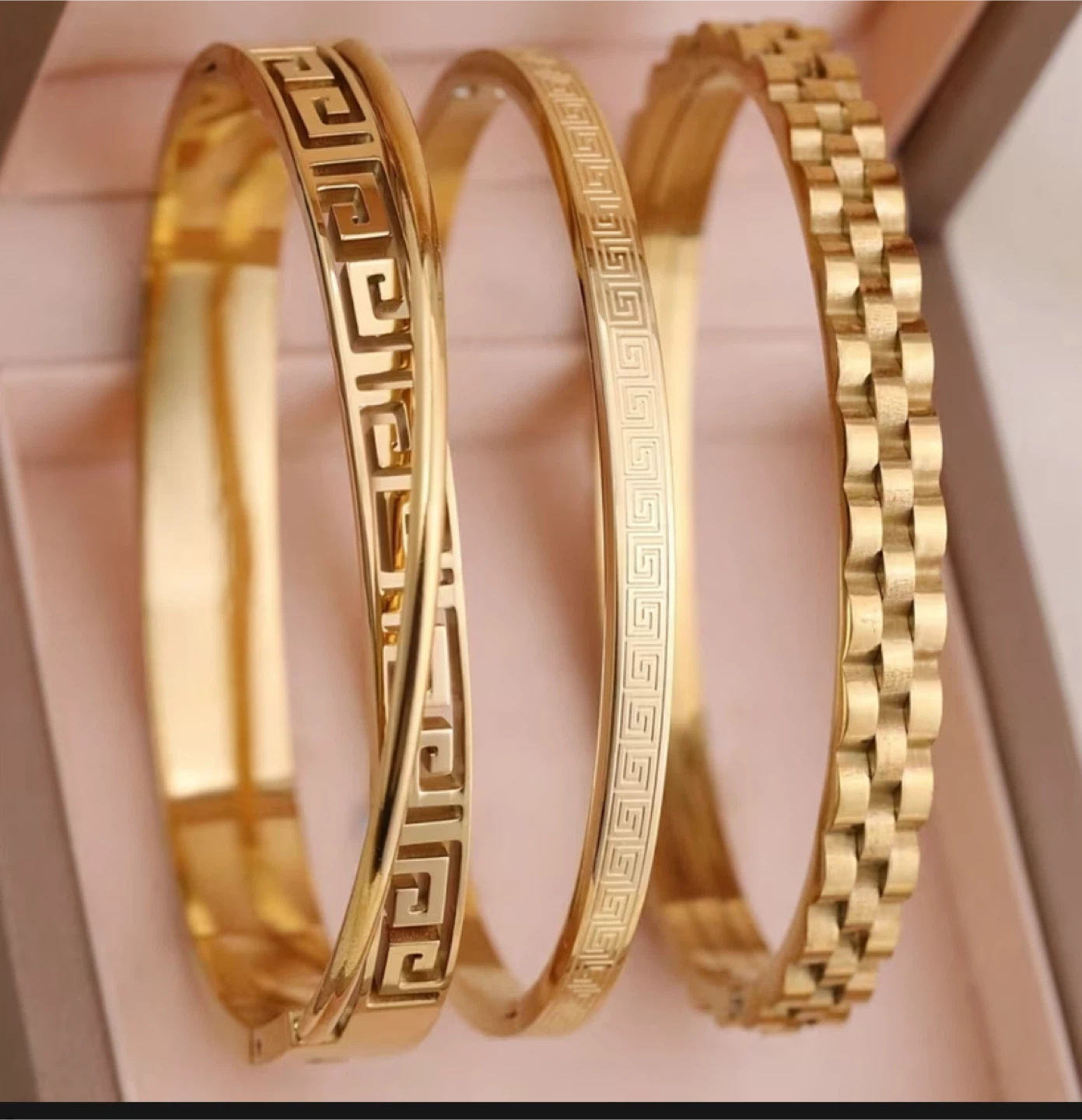 18k gold plated Set of 3 Gold Bangles all together for $38