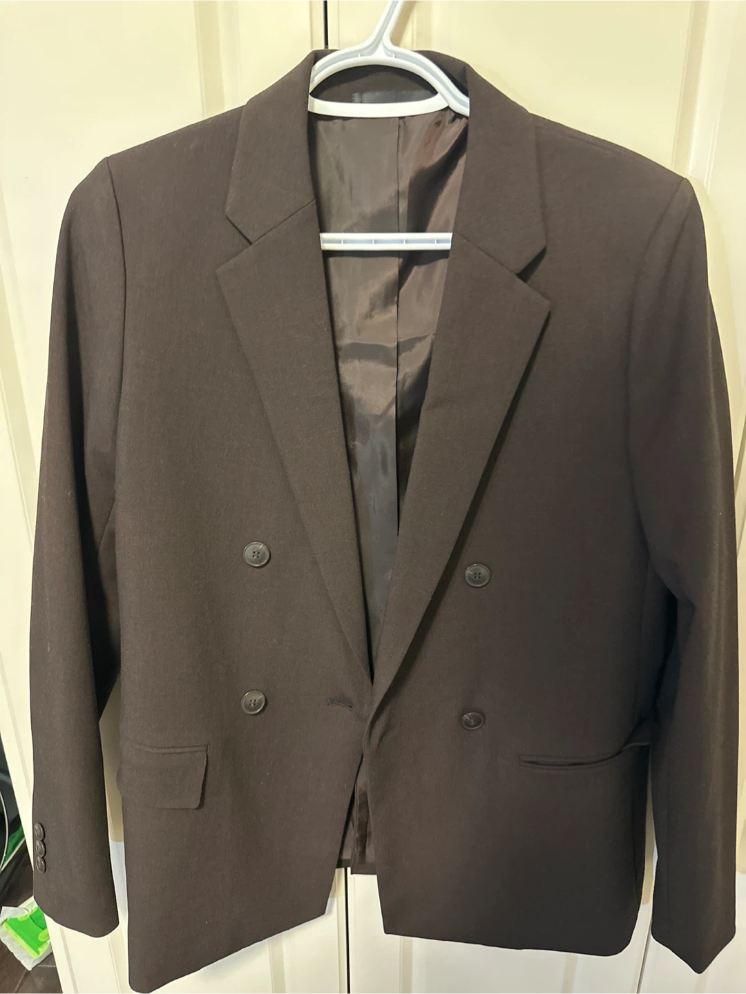 Dark Brown Double Breasted Blazer - Size M - photo 2